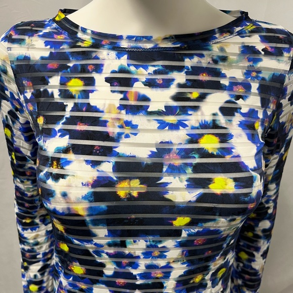 VTG Y2K JEAN PAUL GAULTIER FUZZI Avant Designer Blue Skinny Stretchy Top Women M - Picture 2 of 8